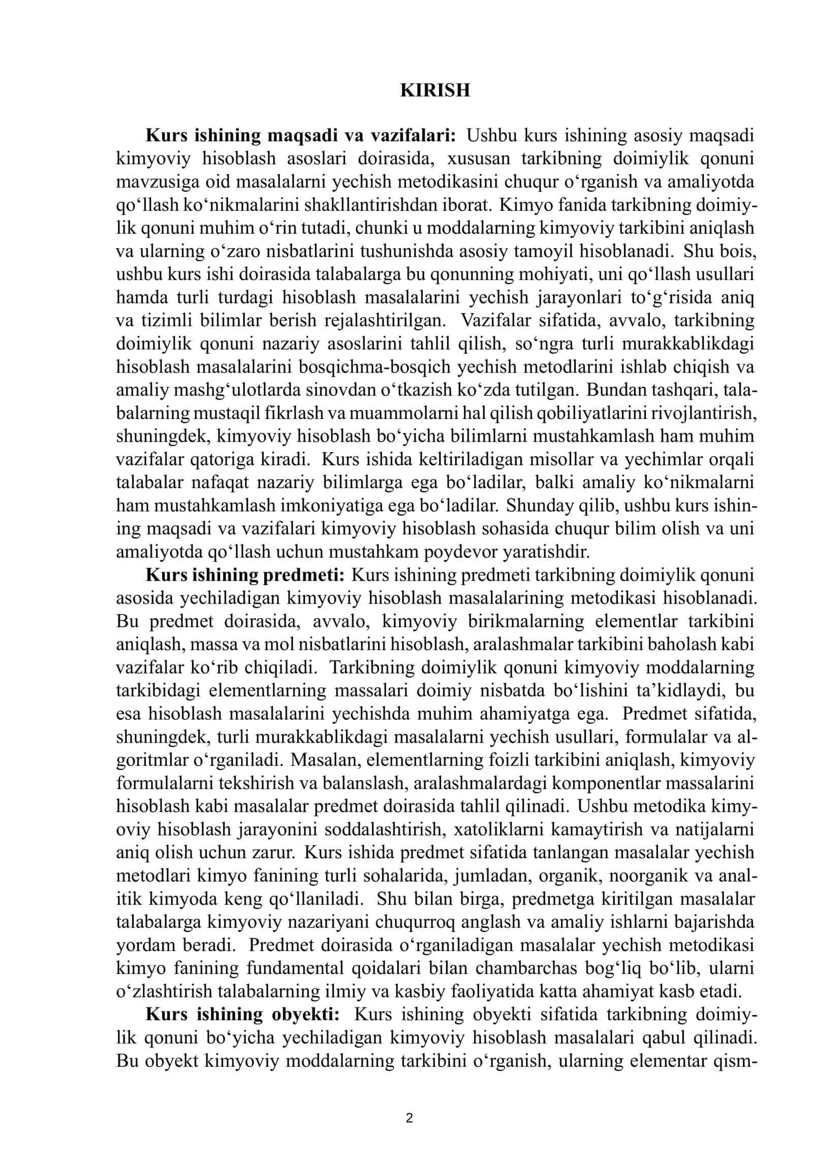 Kimyoviy Hisoblash Asoslari Kurs Ishi 3