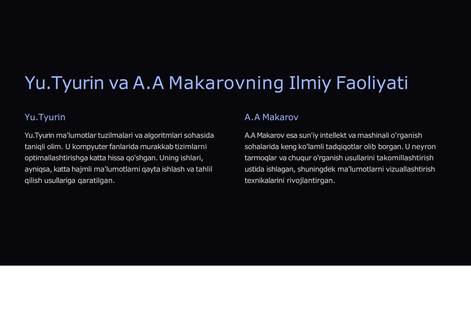 Yu.Tyurin va A.A Makarovlarning Kompyuter Tahlili Yondashuvlari 3