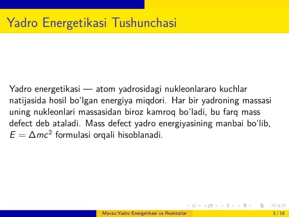 Yadro Energetikasi va Reaktorlar 3