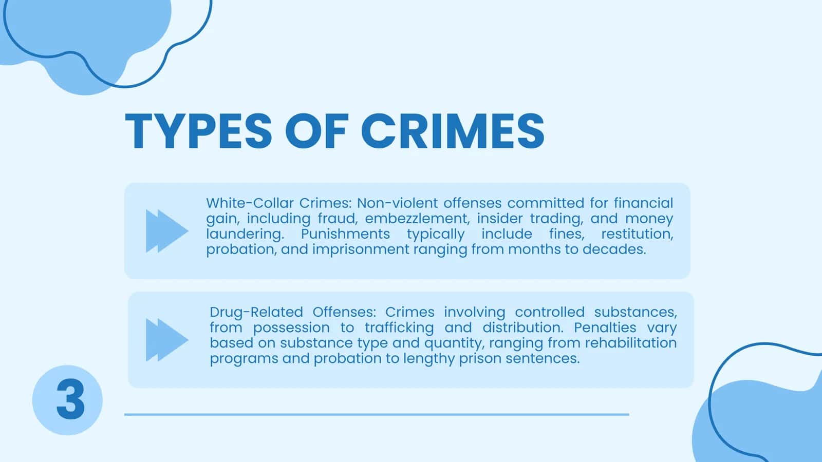 TYPES OF CRIMES AND PUNISHMENTS 3