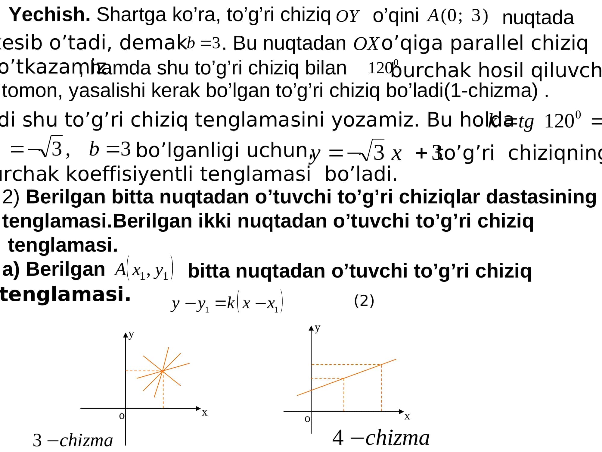 Tekislik toʻgʻri chiziqning tenglamasi. 3