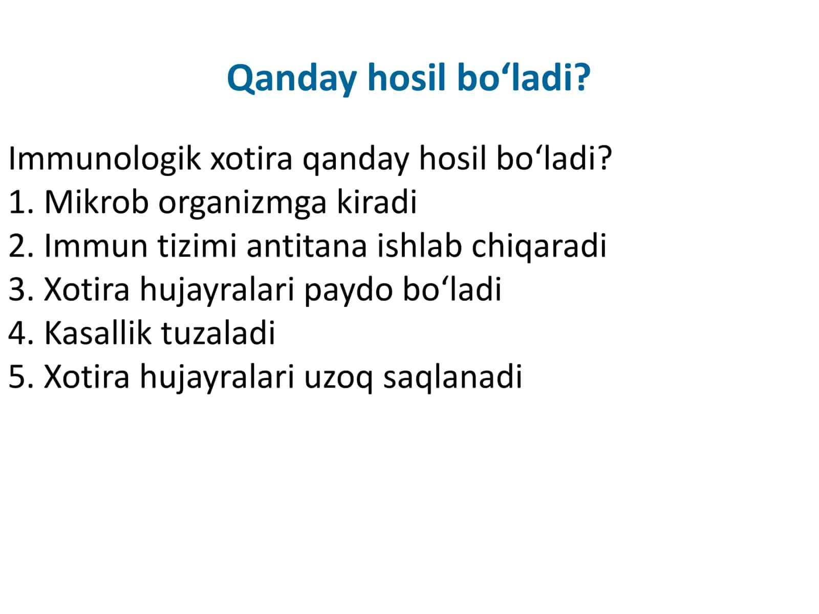 Immunologik xotira 3