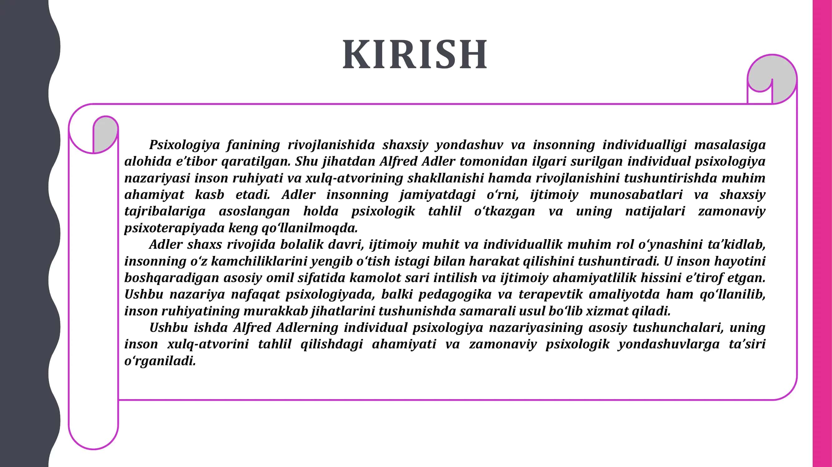 INDIVIDUAL PSIXOLOGIYA. ALFRED ADLER 3