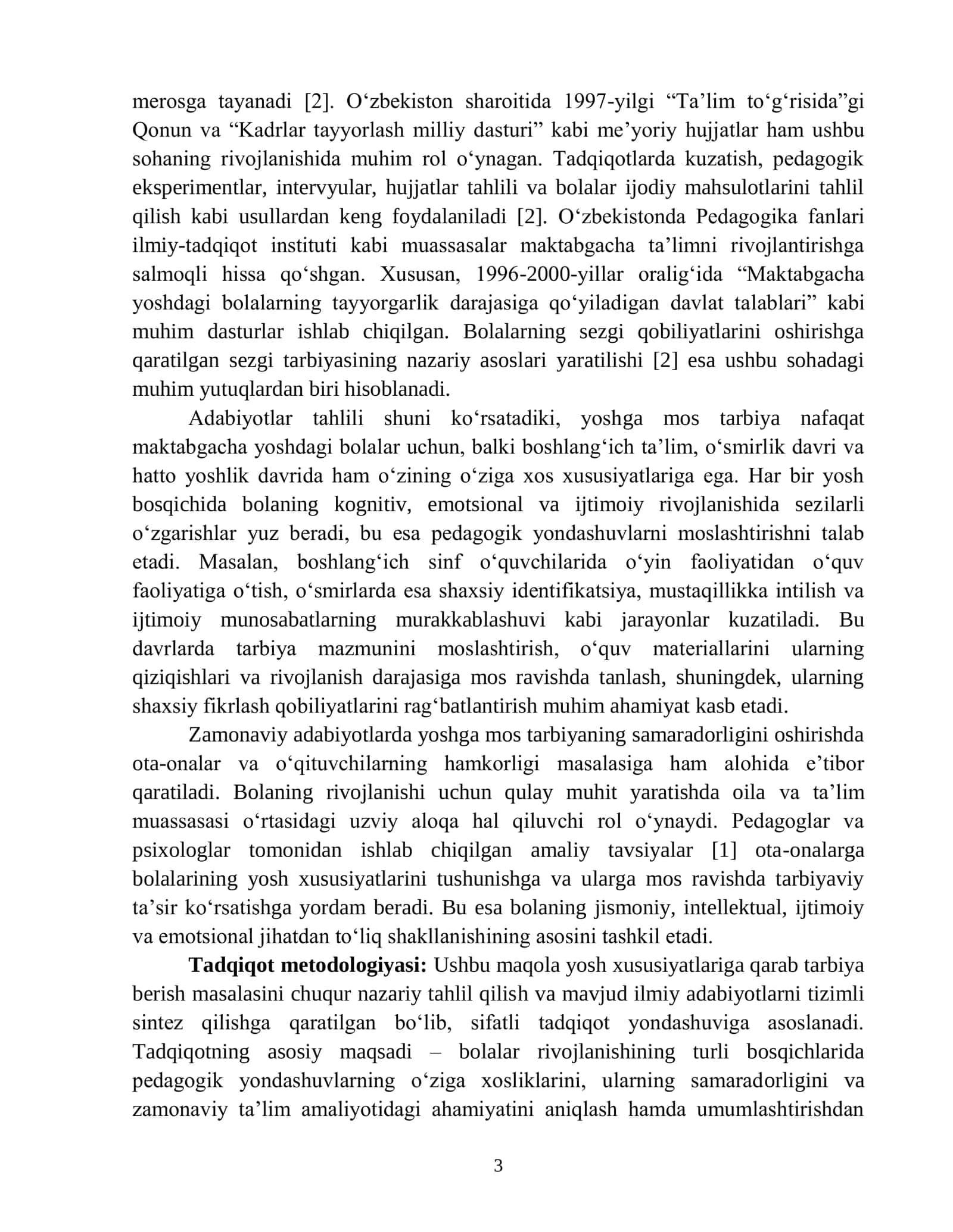 YOSH XUSUSIYATLARIGA QARAB TARBIYA BERISH 3