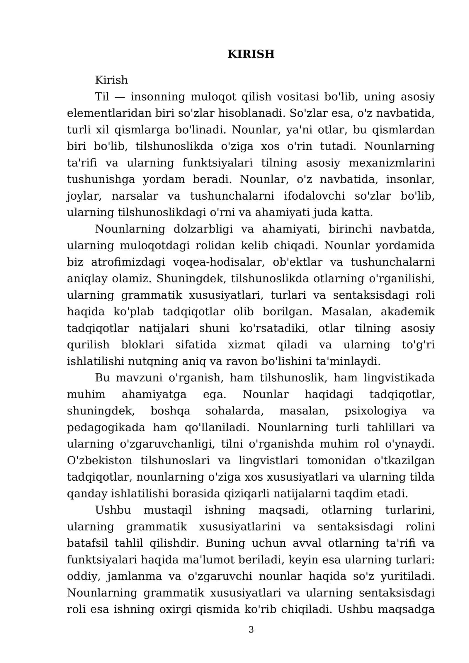 Nounlarning ta'rifi va ularning funktsiyalari 3