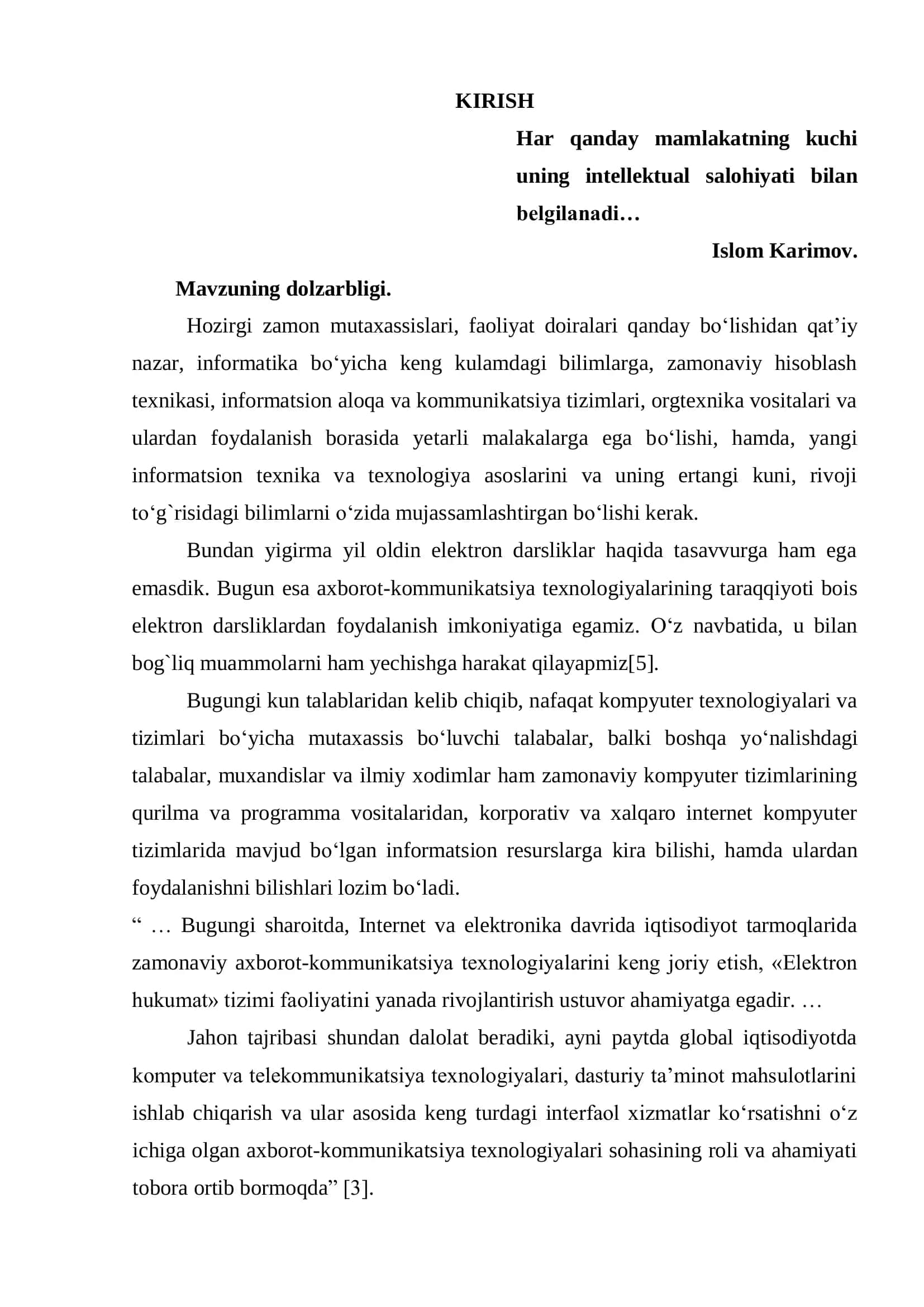 Auto Cad va 3D MAX dasturlari imkoniyatlaridan foydalanishni o‘rgatuvchi elektron kurs tayyorlash 3