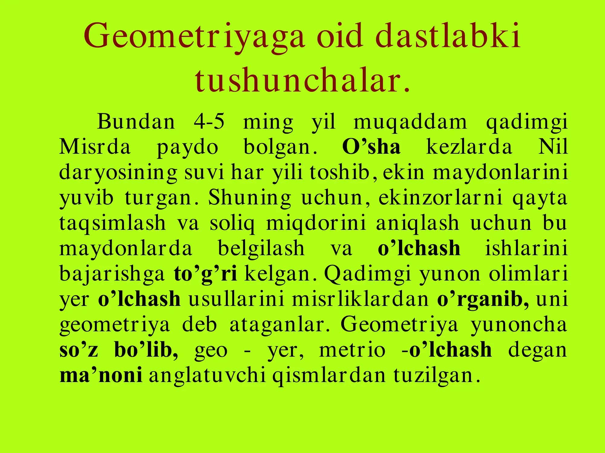 Geometriyaning Vujudga Kelish Tarixi 3