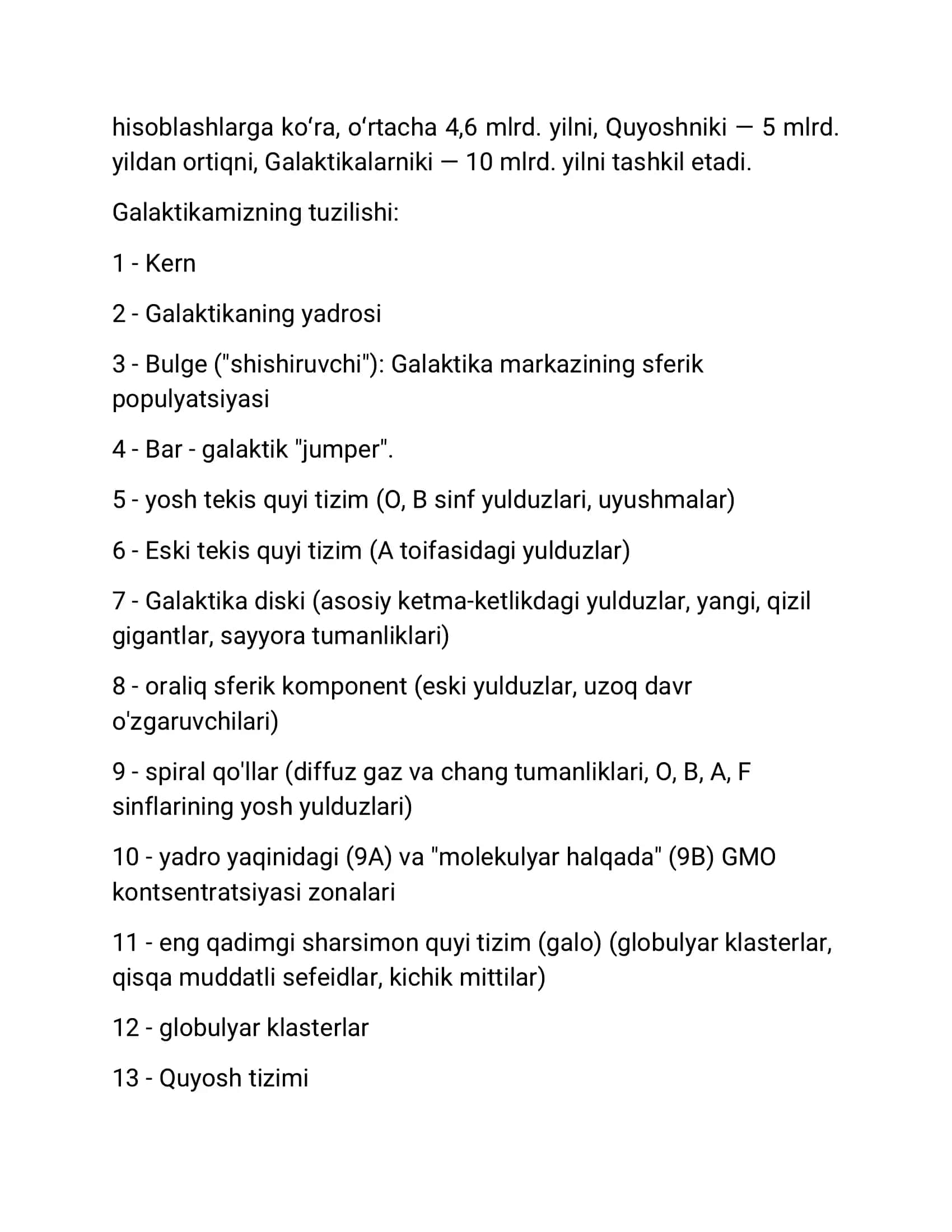 Koinot tuzilishi haqida maʼlumot 3