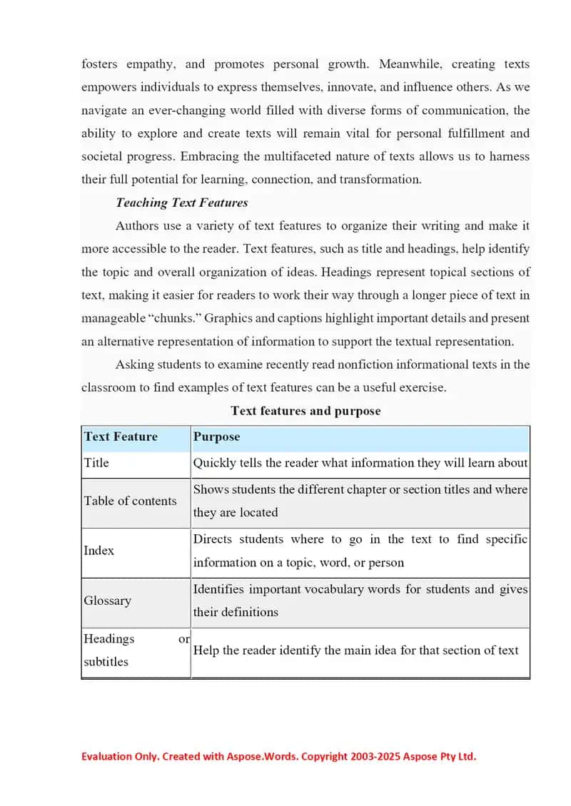 The importance of exploring and creating texts. Using texts for a range of purposes 3