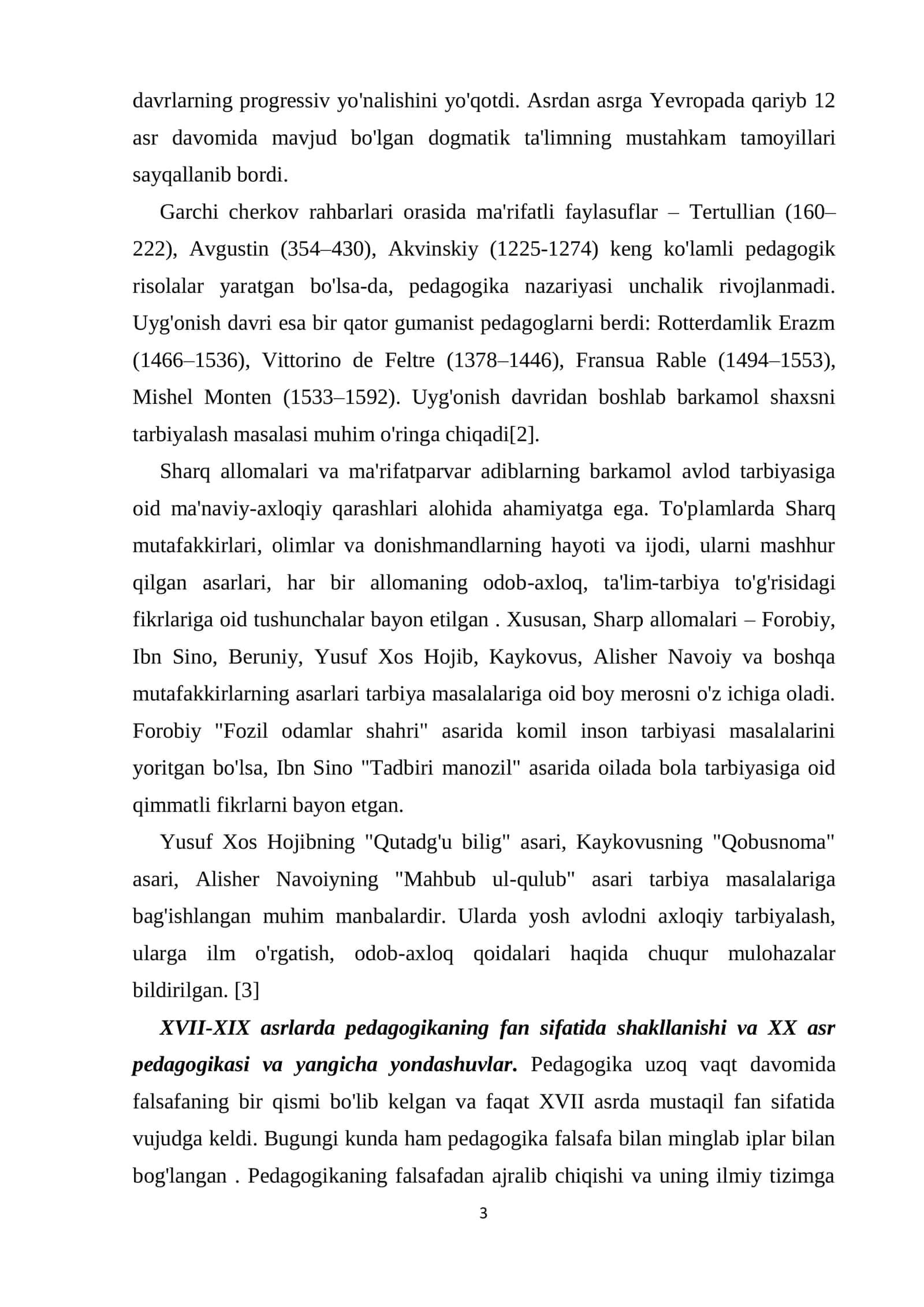 TARBIYANING TARIXIY RIVOJLANISHI 3