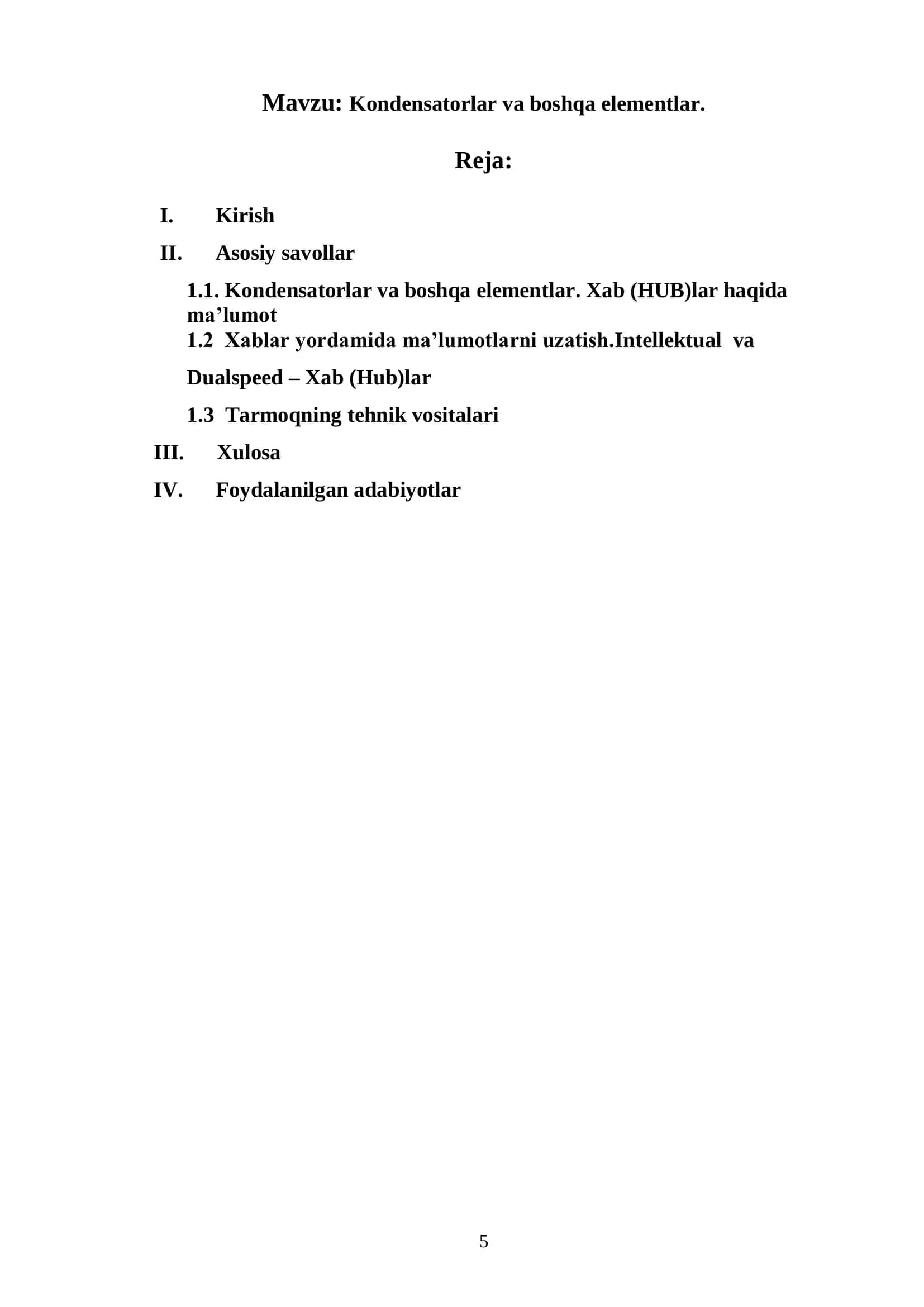 Kondensatorlar va boshqa elementlar 3
