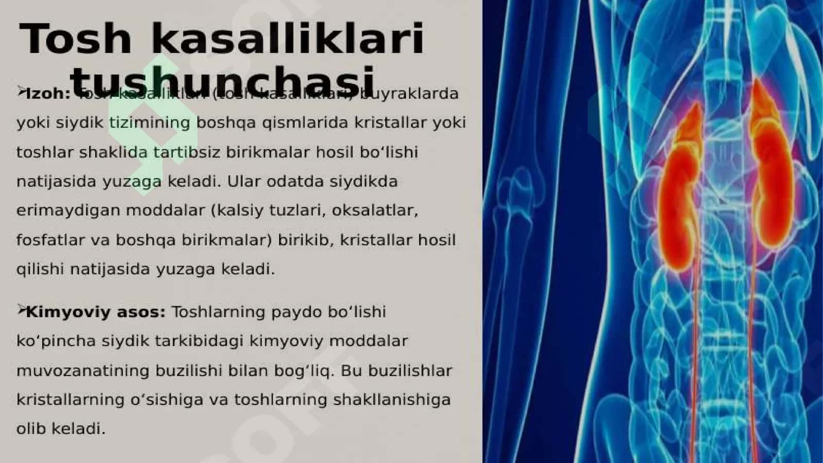 Tosh kasalliklarining kimyoviy asoslari 3