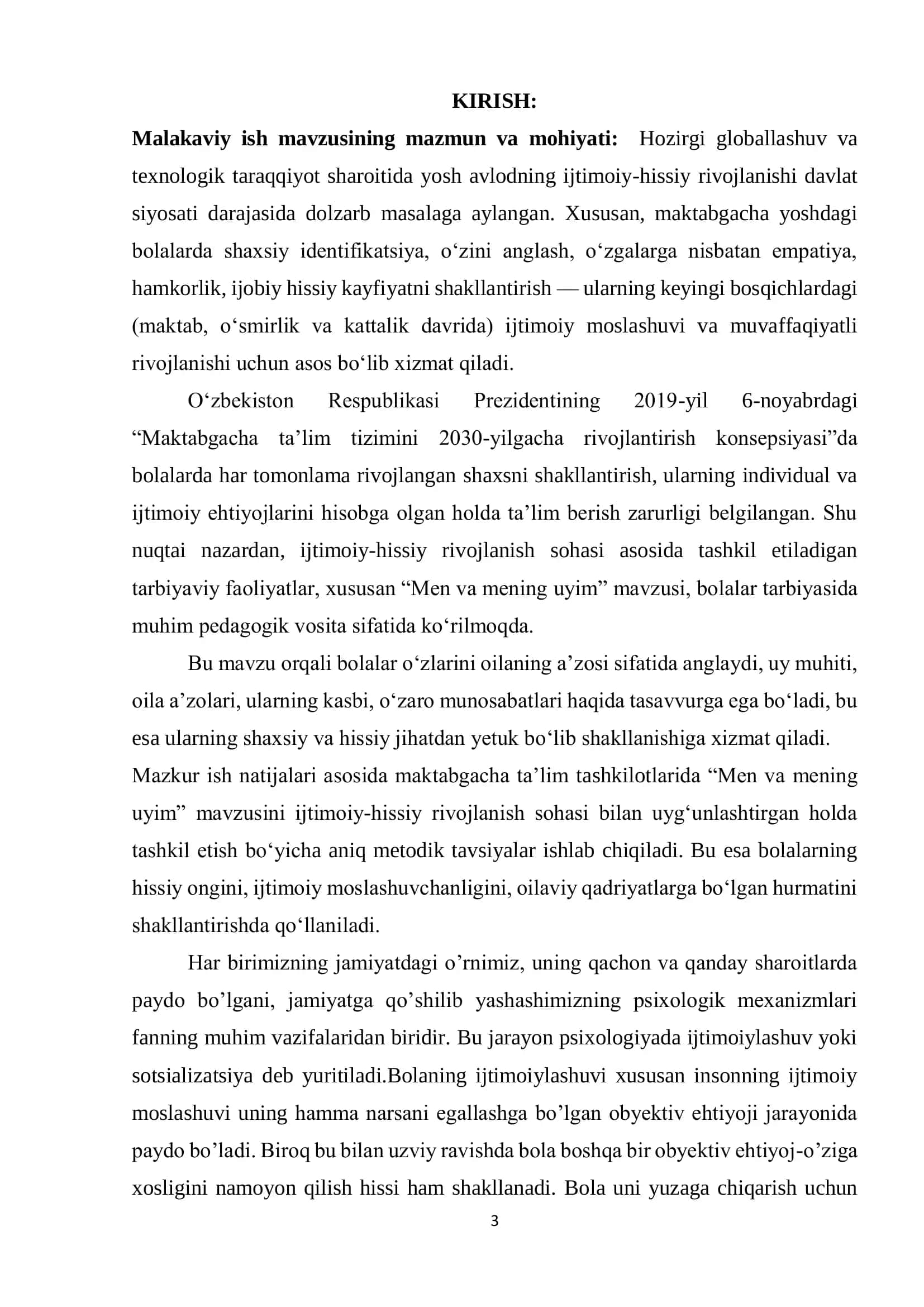 IJTIMOIY-HISSIY RIVOJLANISH "SOHASI ASOSIDA "MEN VA MENING UYIM" 3