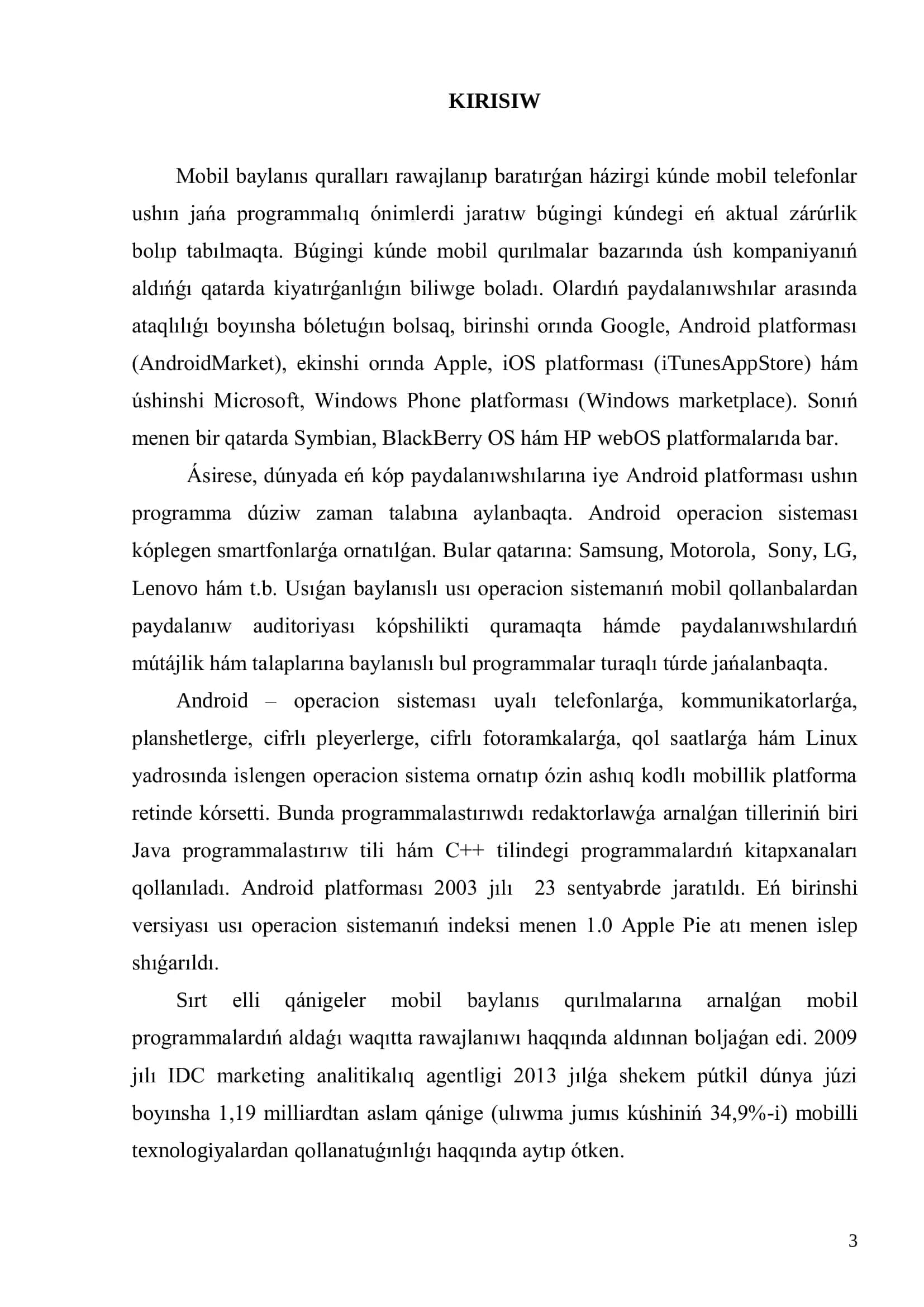 Pitkeriw Qánigeliik Jumísi 3