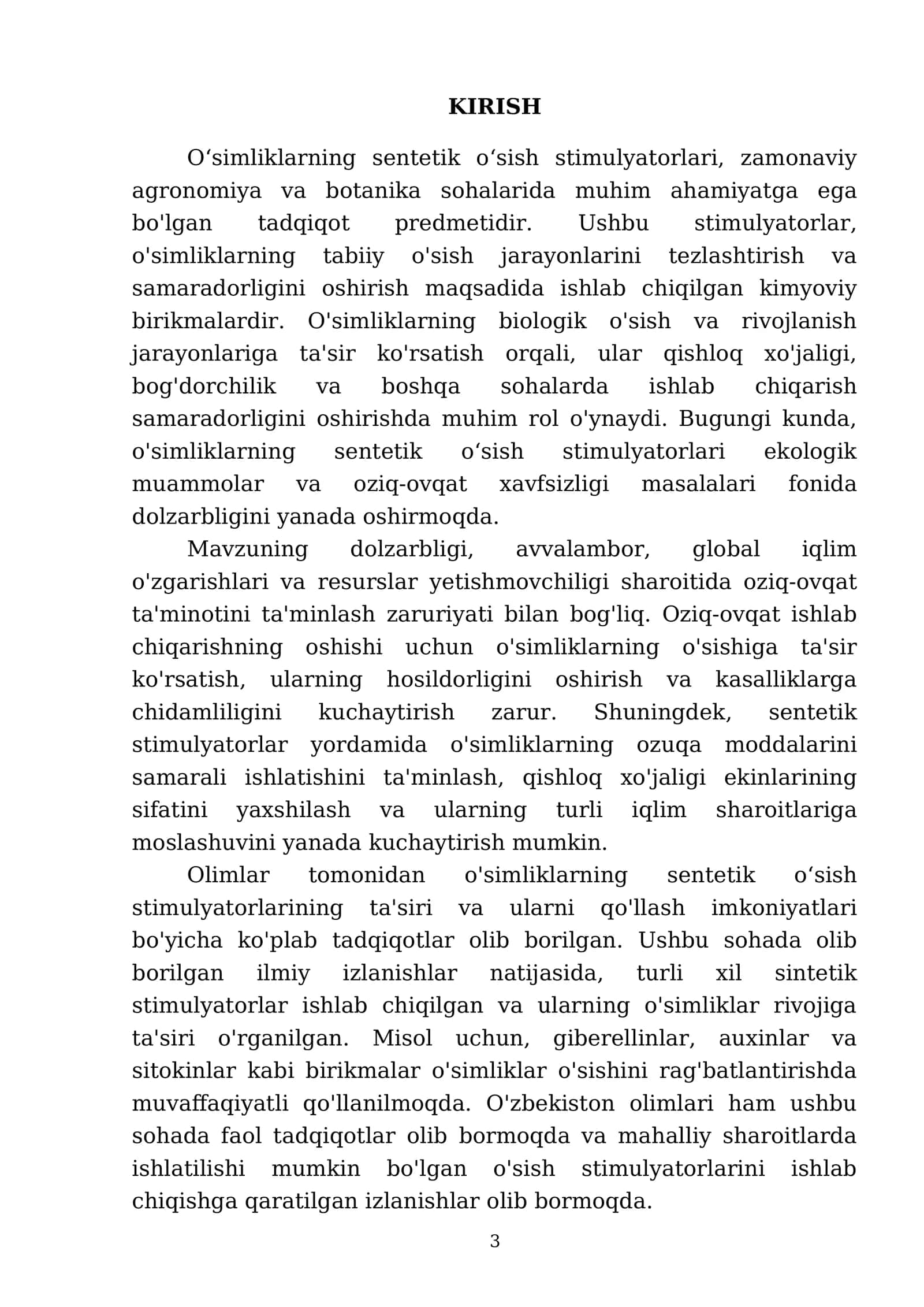 O'simliklarning sentetik oʻsish stimulyatorlari 3
