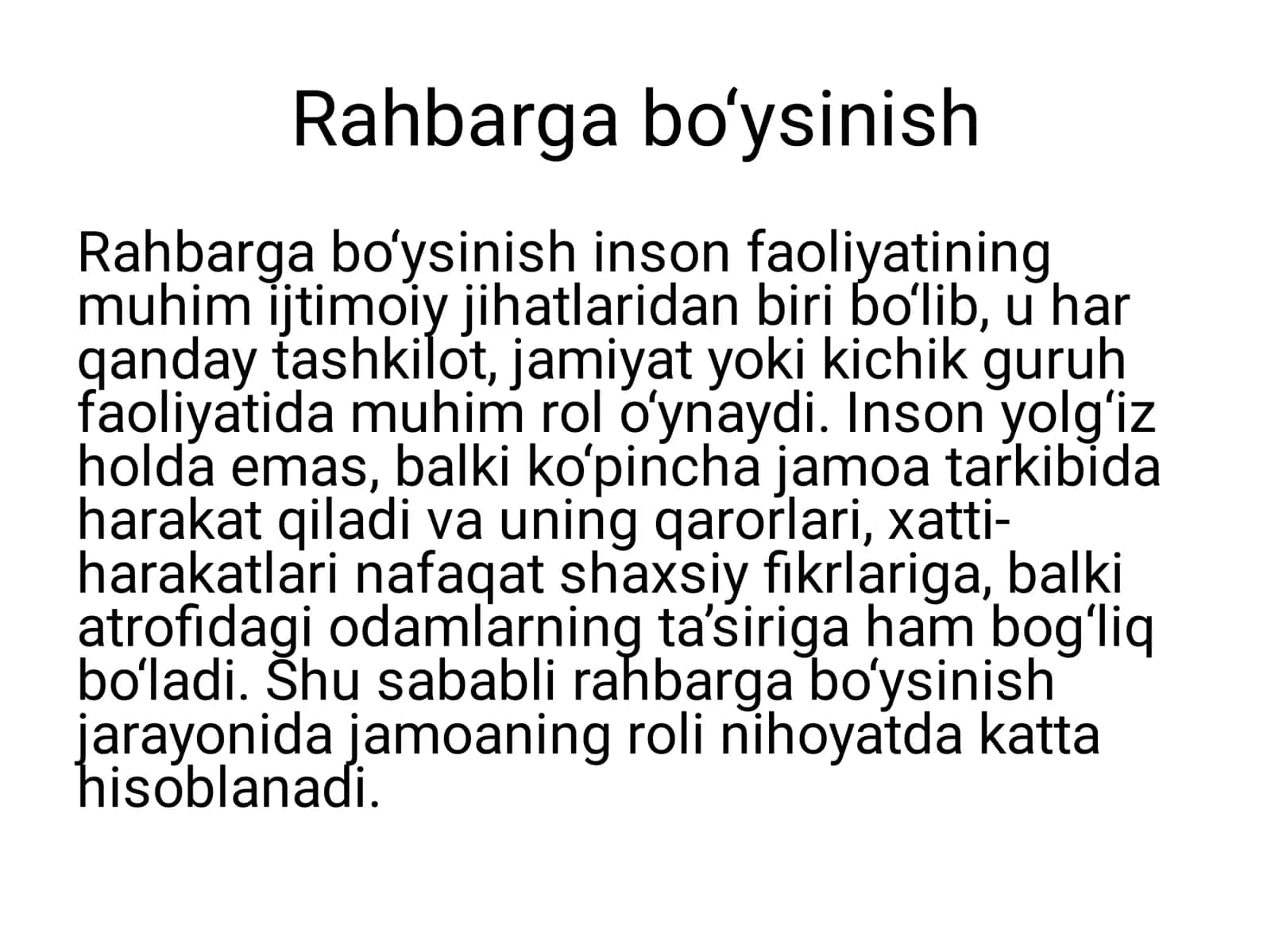 Rahbarga bo‘ysinishda jamoa ta’siri 3