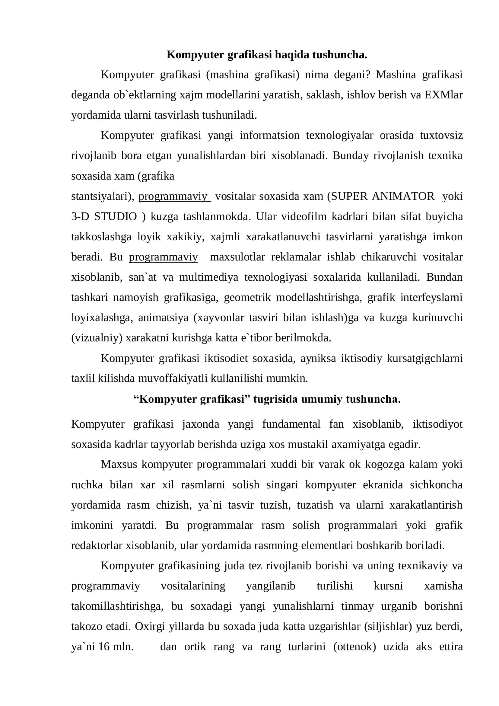 Corel draw dasturida effektlar bilan ishlash 3
