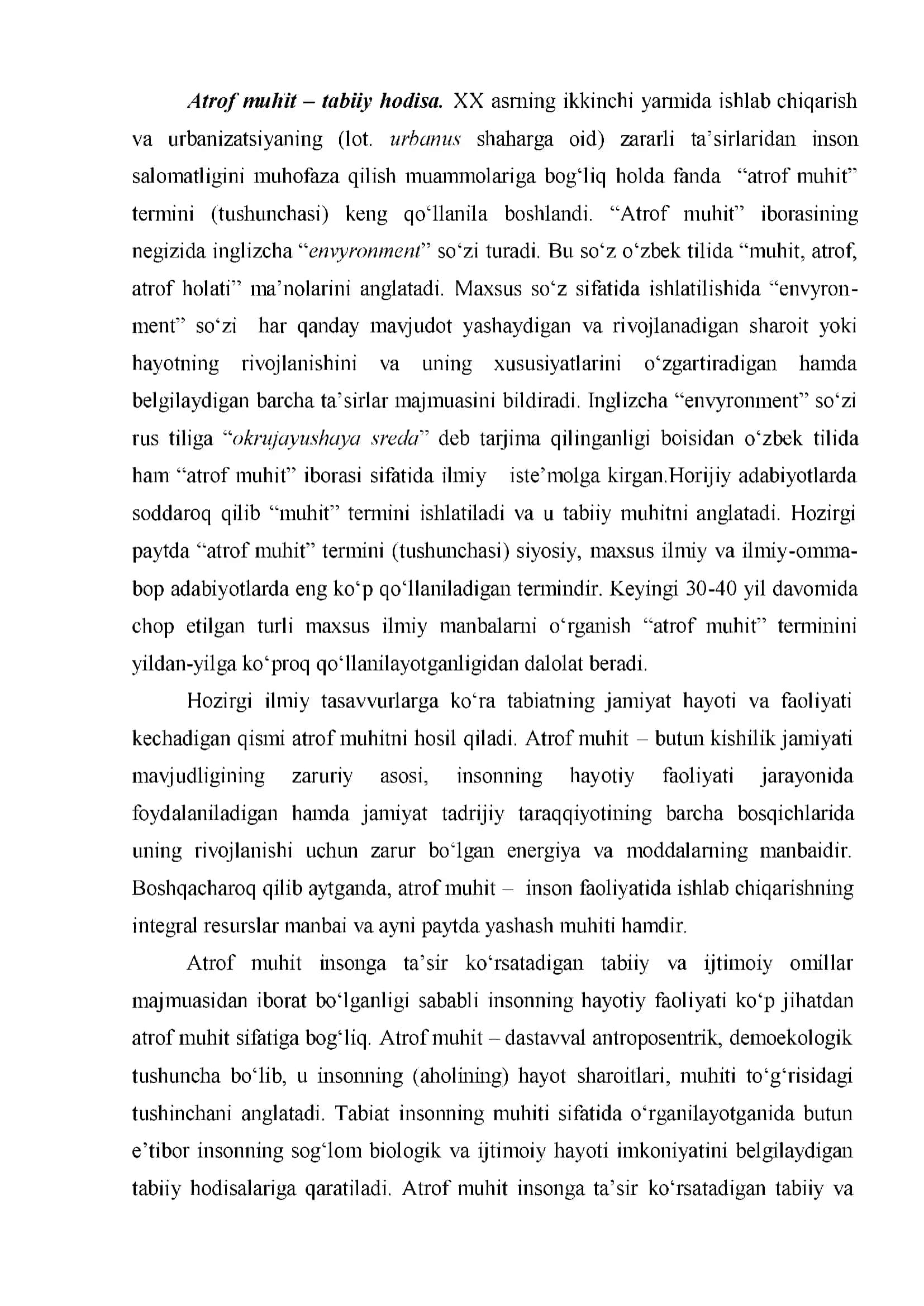Atrof muhit va tabiatdan foydalanish 3
