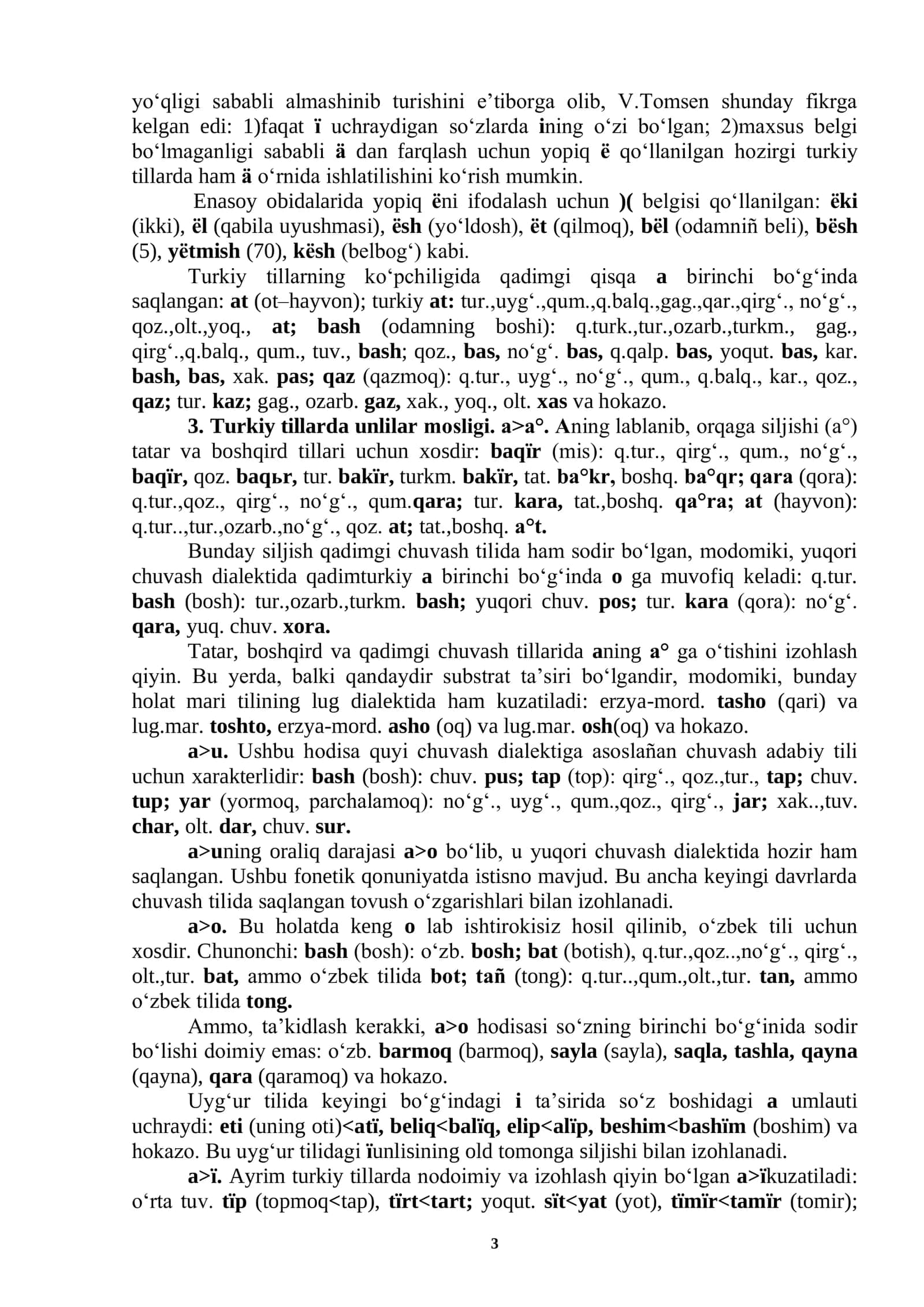 TURKIY TILLARNING QIYOSIY-TARIXIY GRAMMATIKASI 3