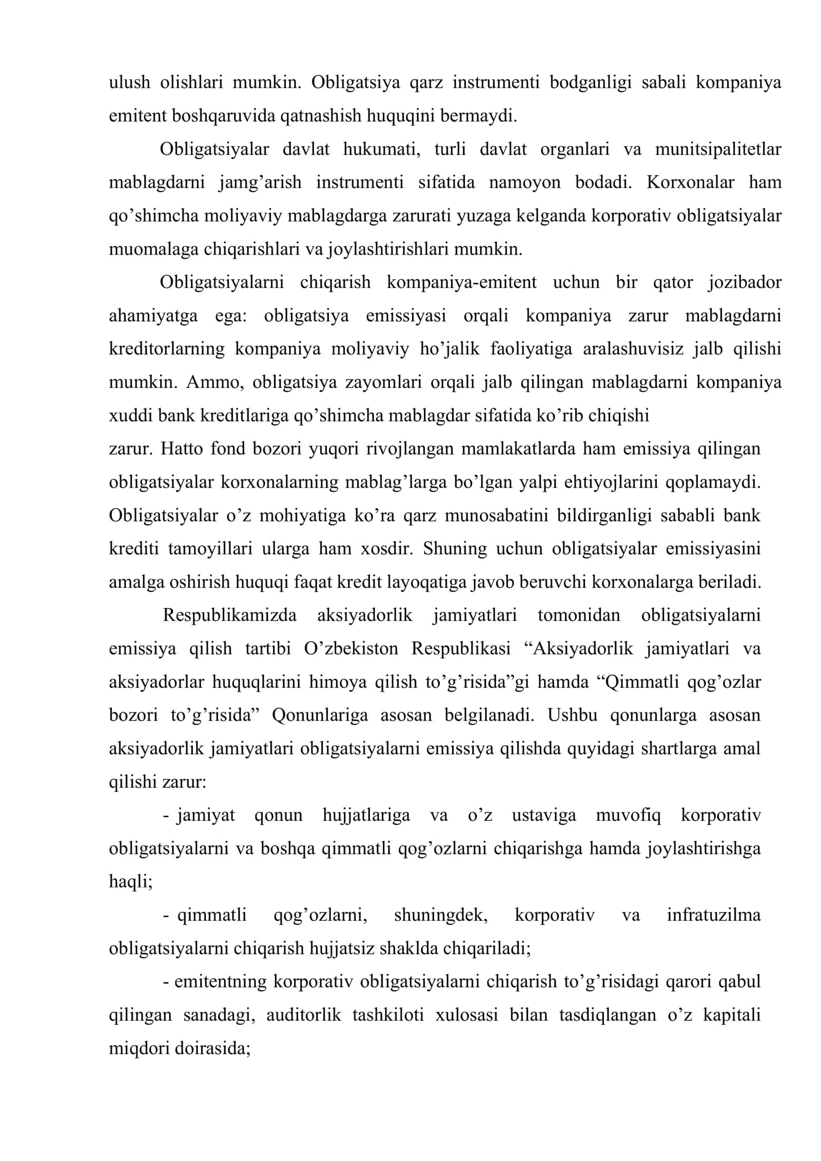 Obligatsiyalar bozori 3