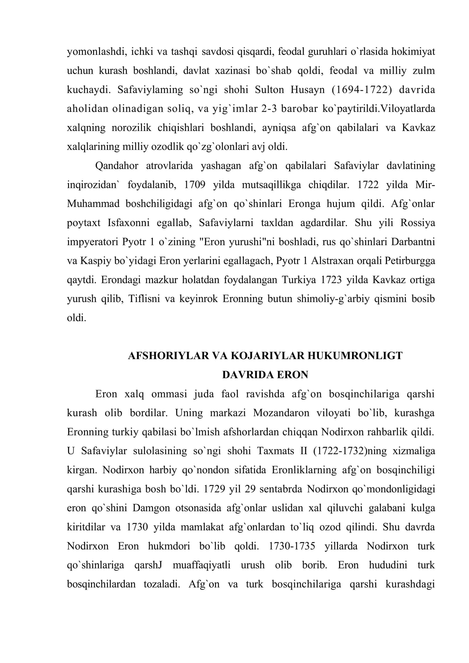 XVIII asr -XIX asr o`rtalarida Eron 3