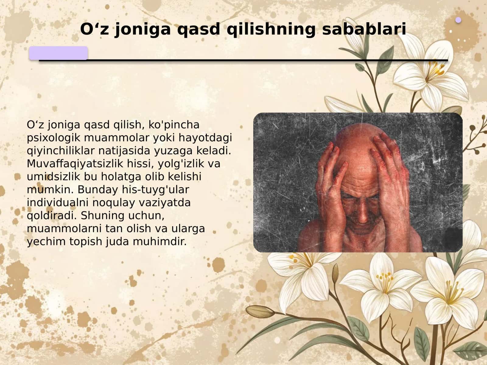 Oʻz joniga qasd qilishni oldini olish 3