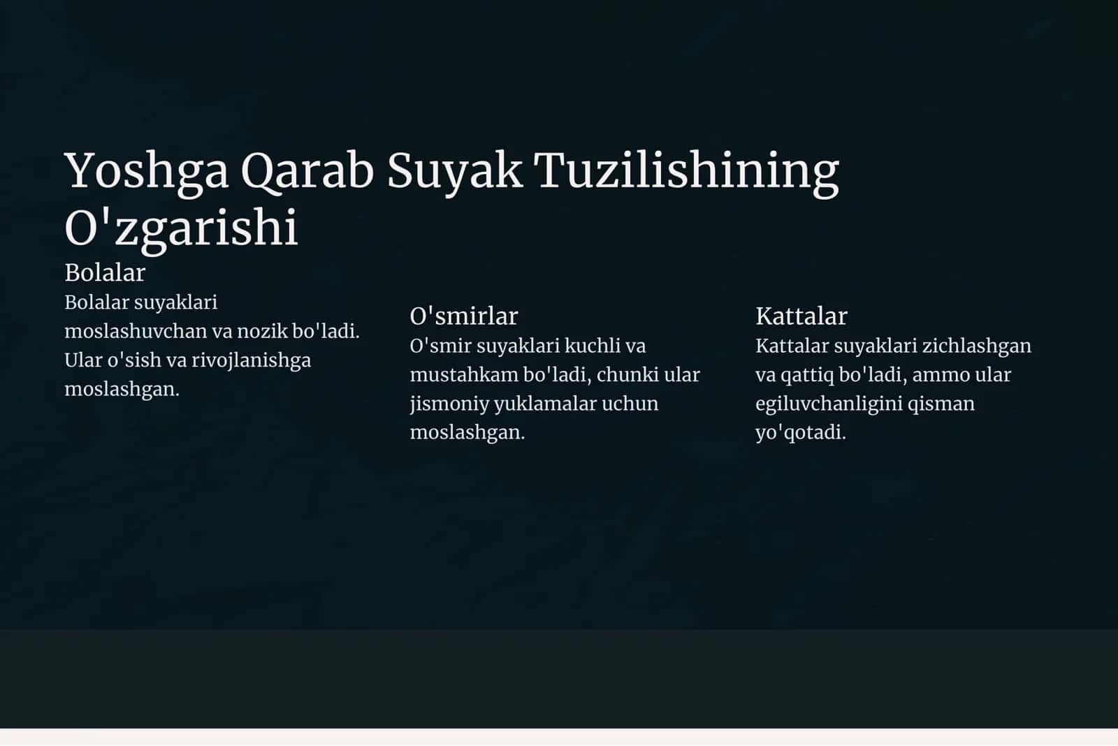 Suyak Rivojlanishi va Yosh 3