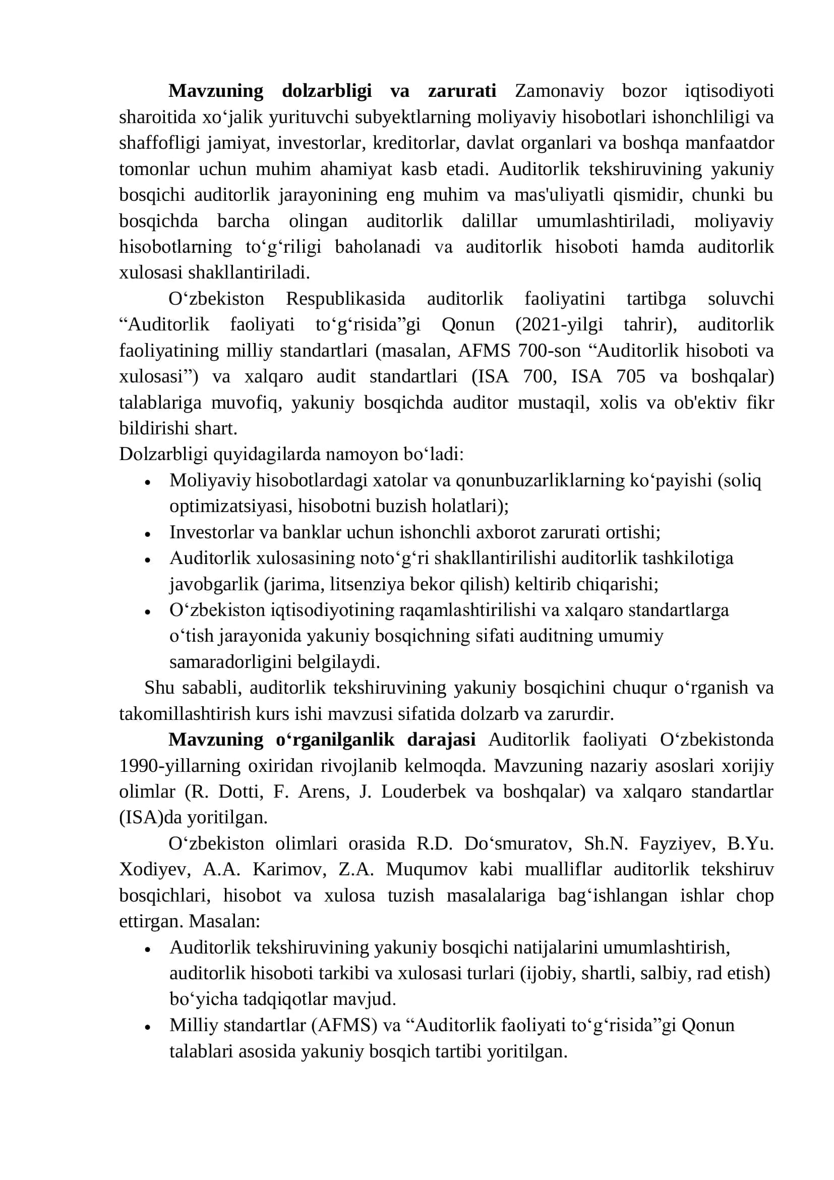 Auditorlik tekshiruvining yakuniy bosqichi 3