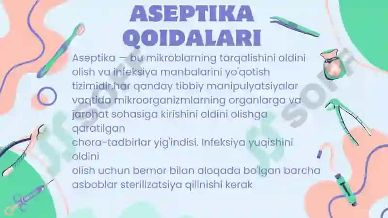 Stomatologiyada aseptika va aseptika qoidalari 3