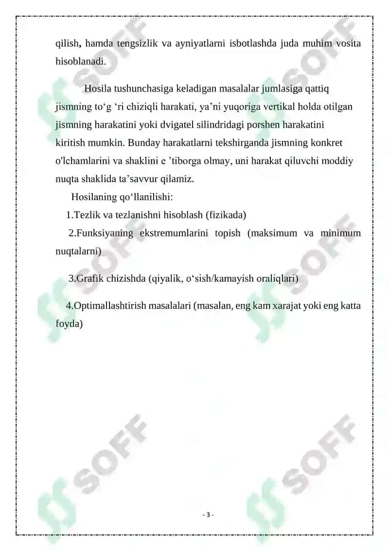 Hosila foydalanib ayniyat va tengsizliklarni isbotlash 3