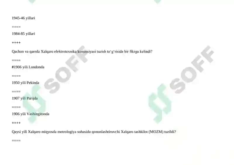 Metrologiya fanidan test savollari 3