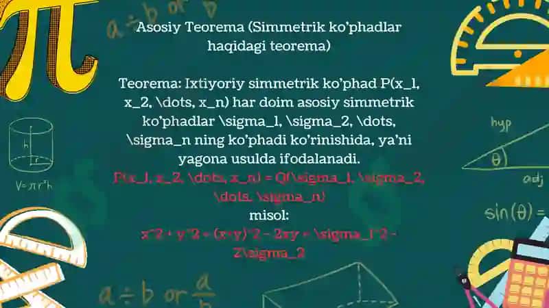 simmetrik ko'phadlar 3