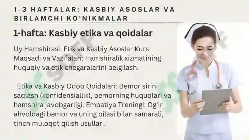 Uy Hamshirasi: Etik va Kasbiy Asoslar Kurs 3