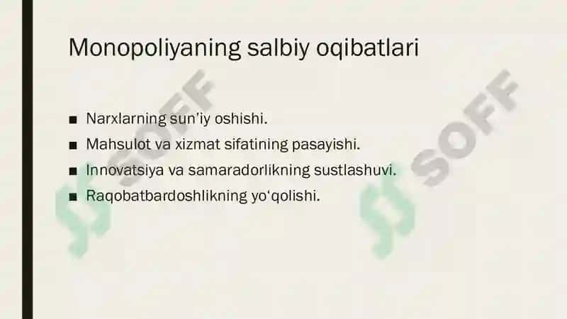 DAVLATNING MONOPOLIYALARGA QARSHI SIYOSATI 3