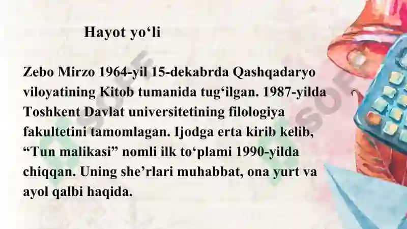 zebo Mirzo hayoti tahlili 3