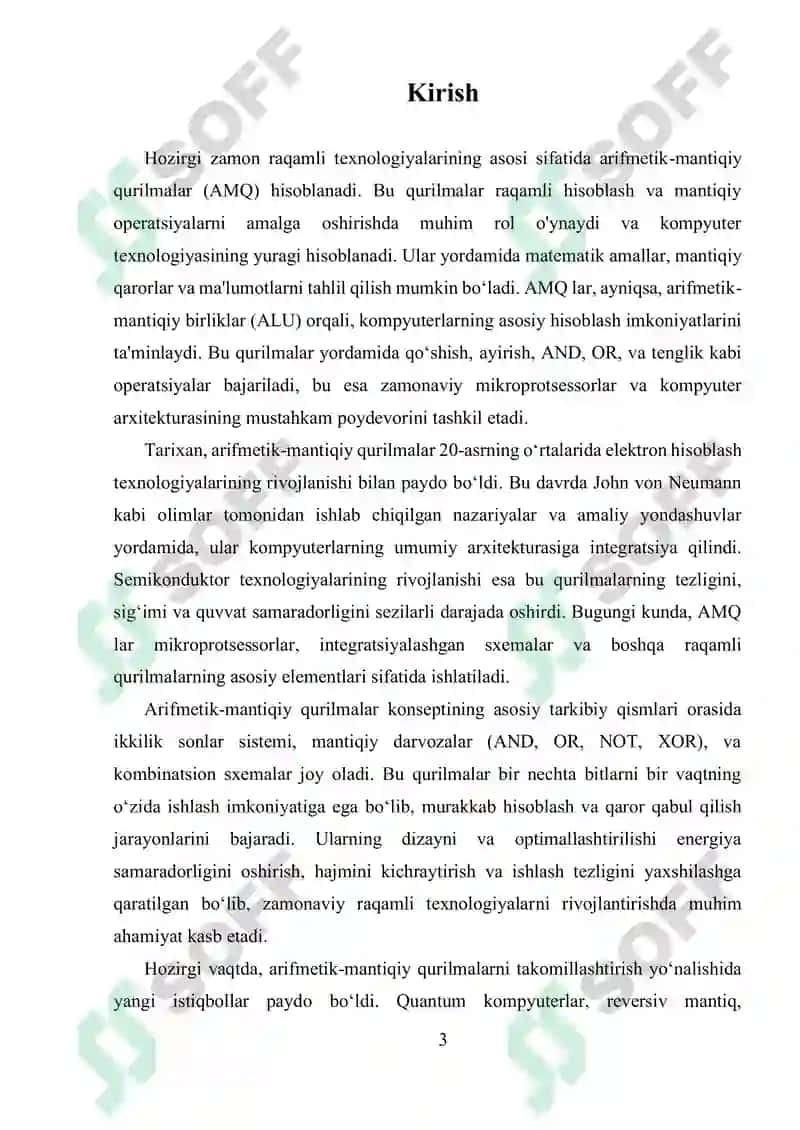 Arifmetik mantiqiy qurilmalar 3