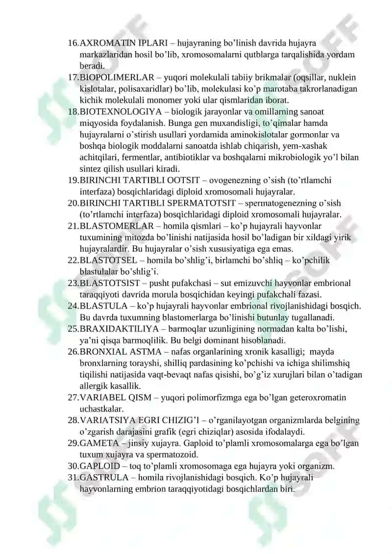 Genetika fanidan tayyorlagan GLOSSARIY 3