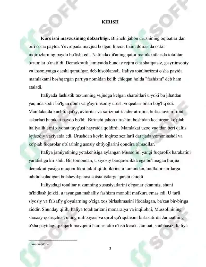 ITALIYADA TOTALITAR TIZIMNING O'RNATILISHI 3