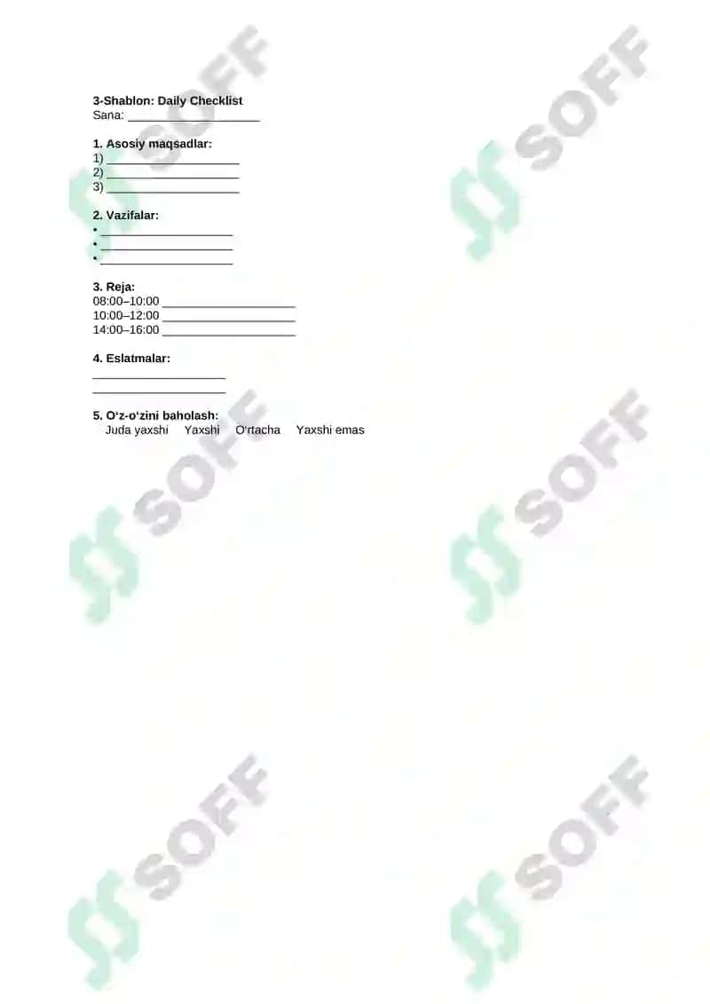 Daily Checklist 3