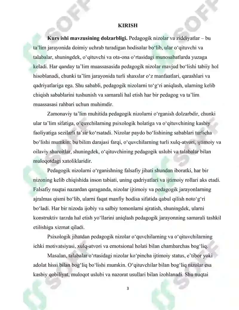 Pedagogik nizolar va ziddiyatlarning falsafiy, pedagogik-psixologik 3