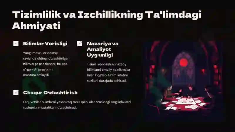 Ta'limning tizimlilik va izchillik prinsiplarini amalga oshirish qoidalari 3