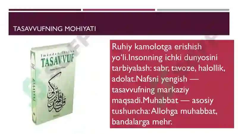 Tasavvuf tushunchasi va uning mohiyati 3