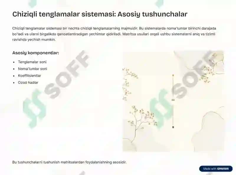Matritsalar bilan ishlash 3