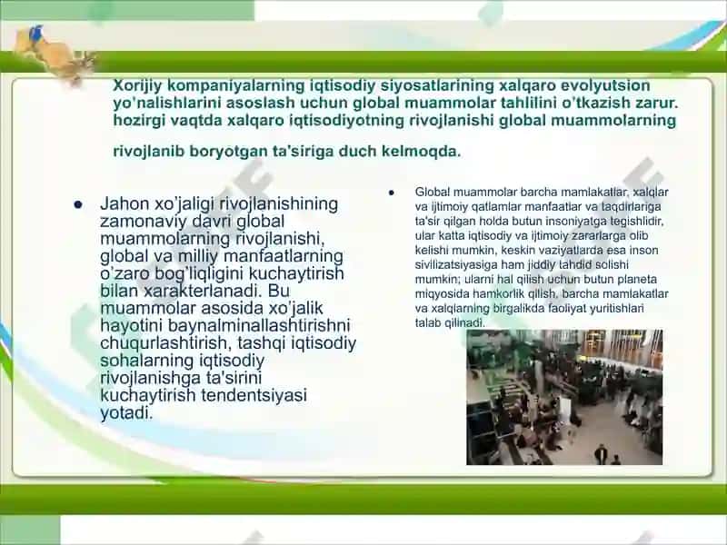 Jahon iqtisodiyotining Global muammolari 3