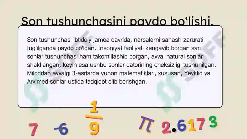 Son tushunchasini paydo bo‘lishi. 3