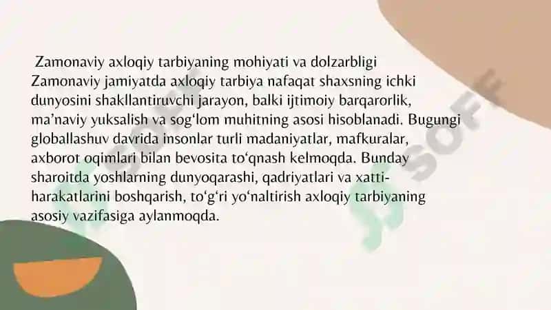 zamonaviy axloqiy tarbiya va yutuq kamchiliklari 3
