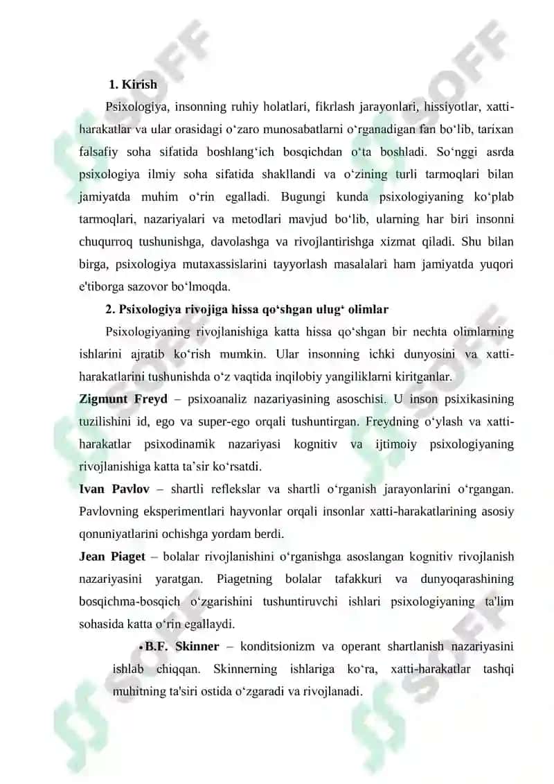 Psixologiya fanining rivojlanishi 3