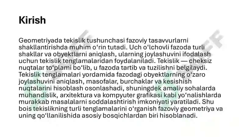 Tekislikning turli tenglamalari 3