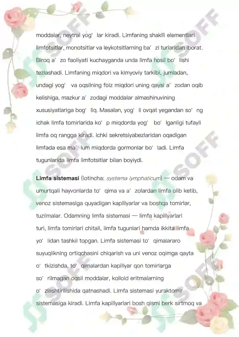 Limfa va uning harakati 3