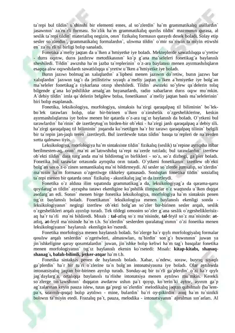 Ha`zirgi qaraqalpaq tili. Fonetika-1 3
